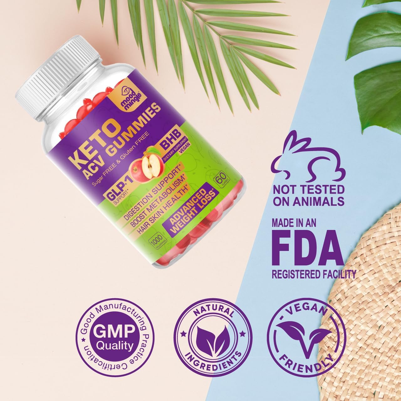 MoodMingle Keto ACV Gummies (Pack of 2)