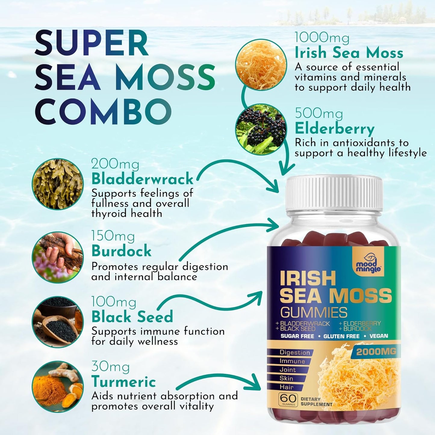 MoodMingle Irish Sea Moss Gummies