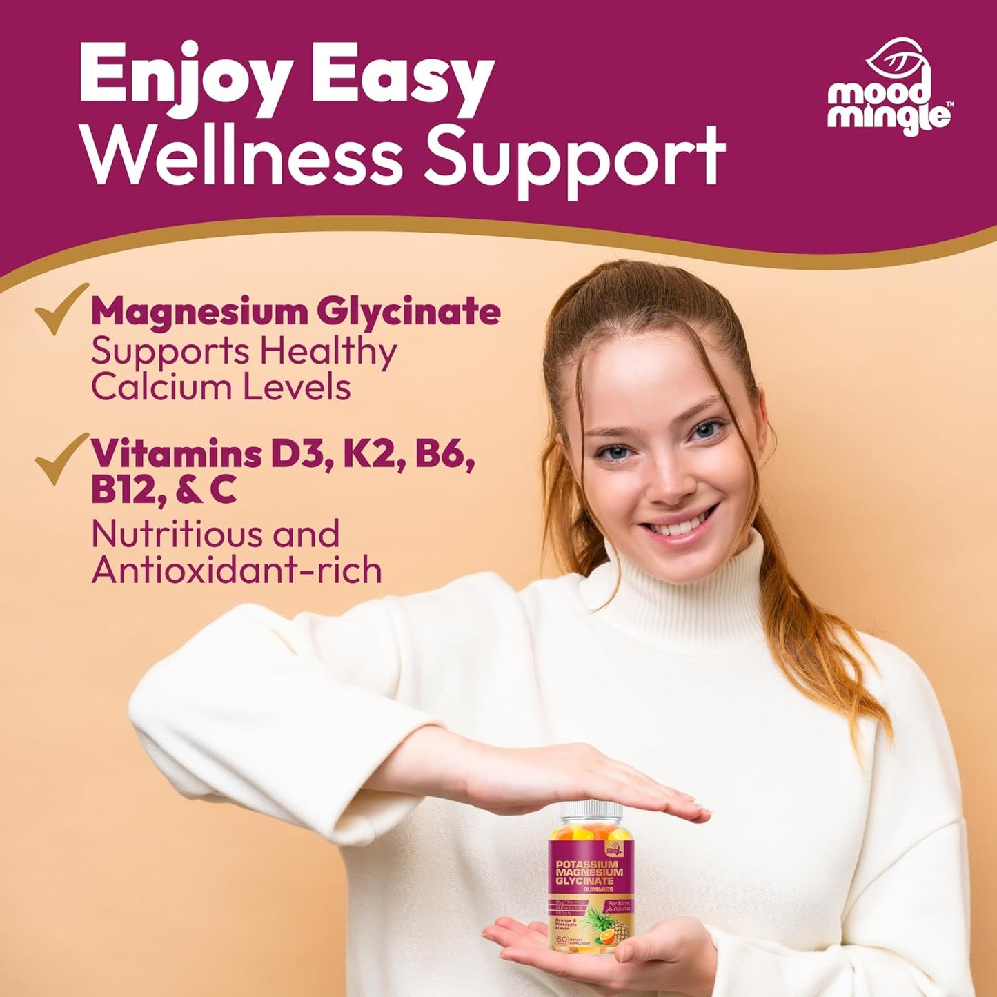 MoodMingle Potassium Magnesium Glycinate Gummies